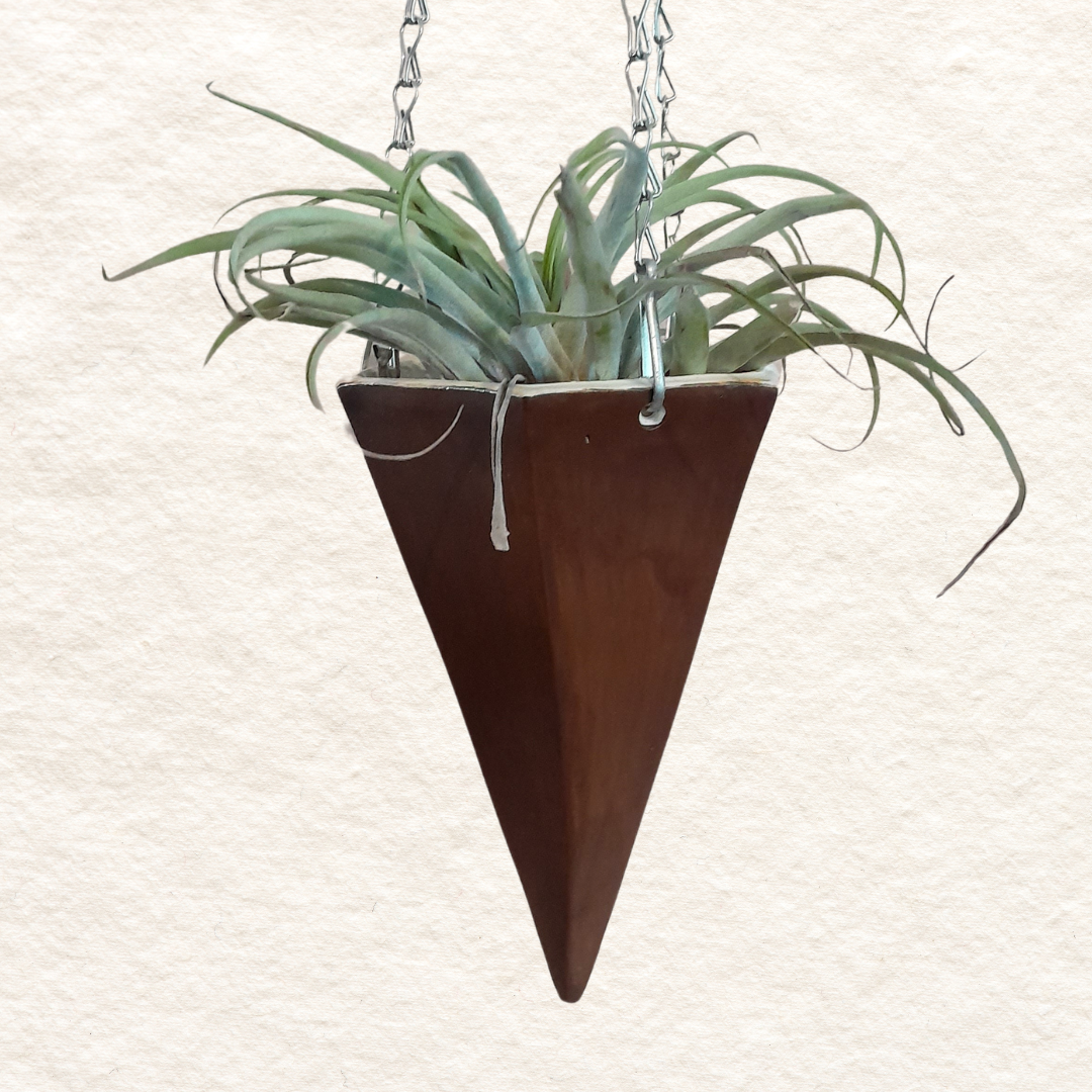 Geometric Hanging Planter (medium) in Umber