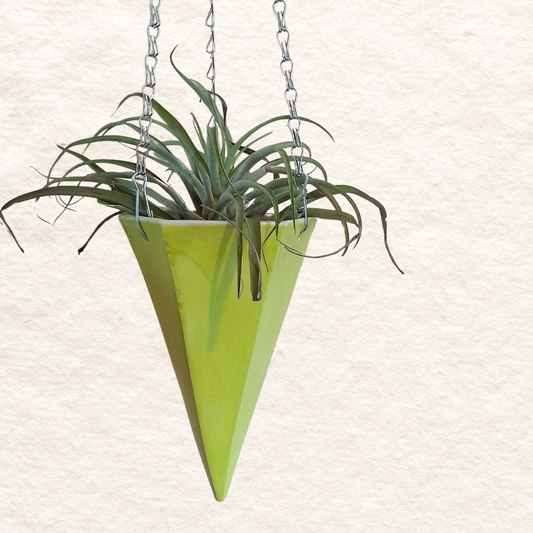 Geometric Hanging Planter (medium) in Chartreuse