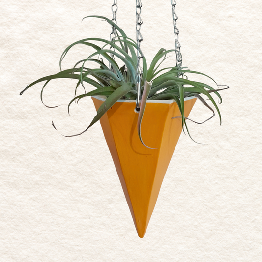 Geometric Hanging Planter (medium) in Saffron