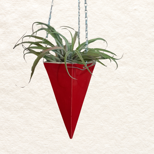 Geometric Hanging Planter (medium) in Hot Tamale